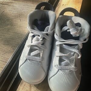 Jordan White and Blue Sleek Sneakers